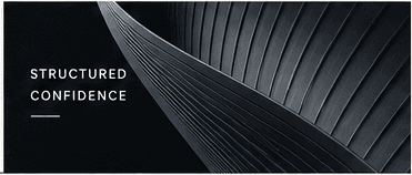 Structured confidence artwork with layered dark lines